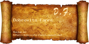 Dobrovits Fanni névjegykártya