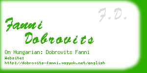 fanni dobrovits business card